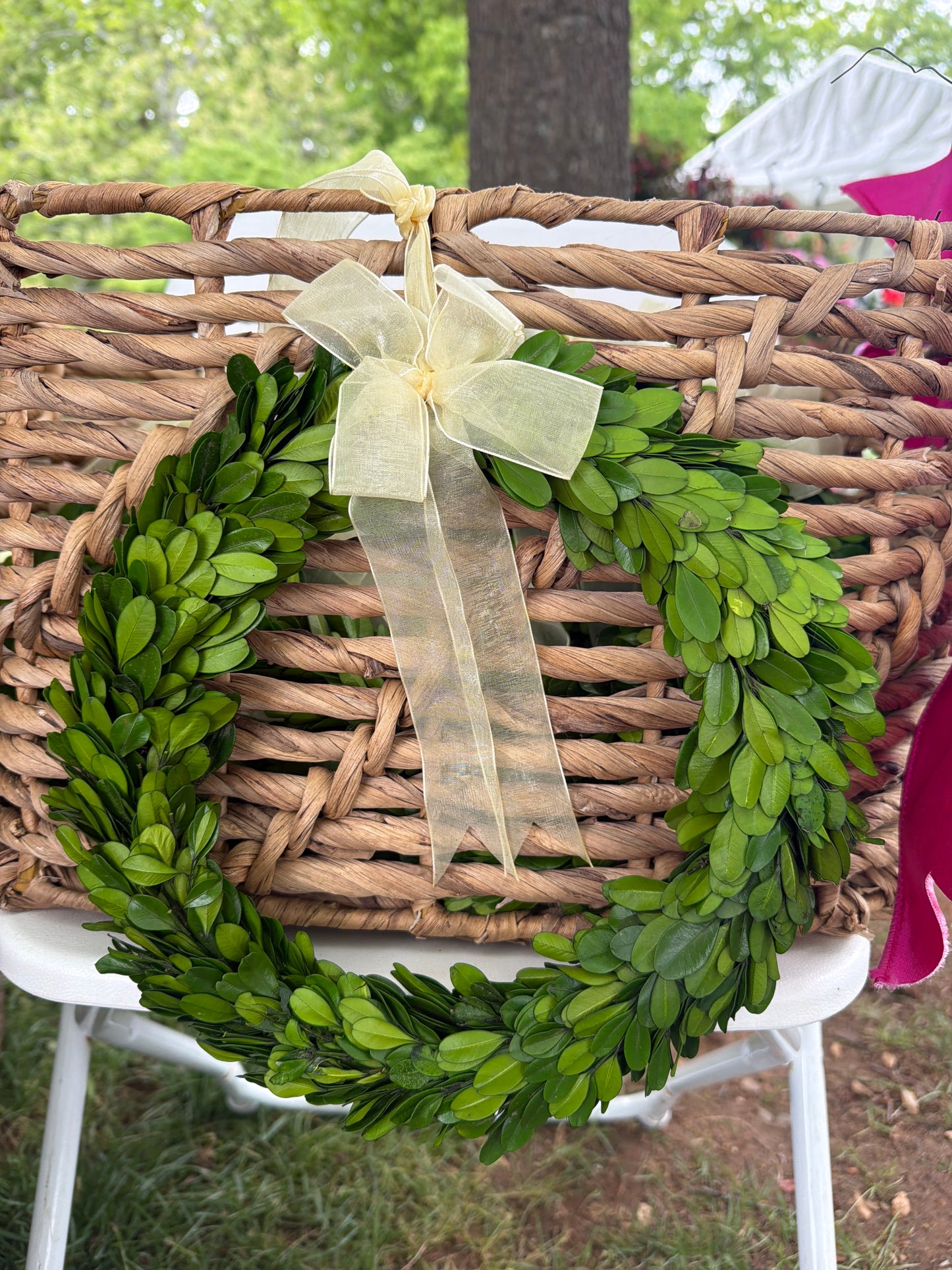 Preserved boxwood wreath