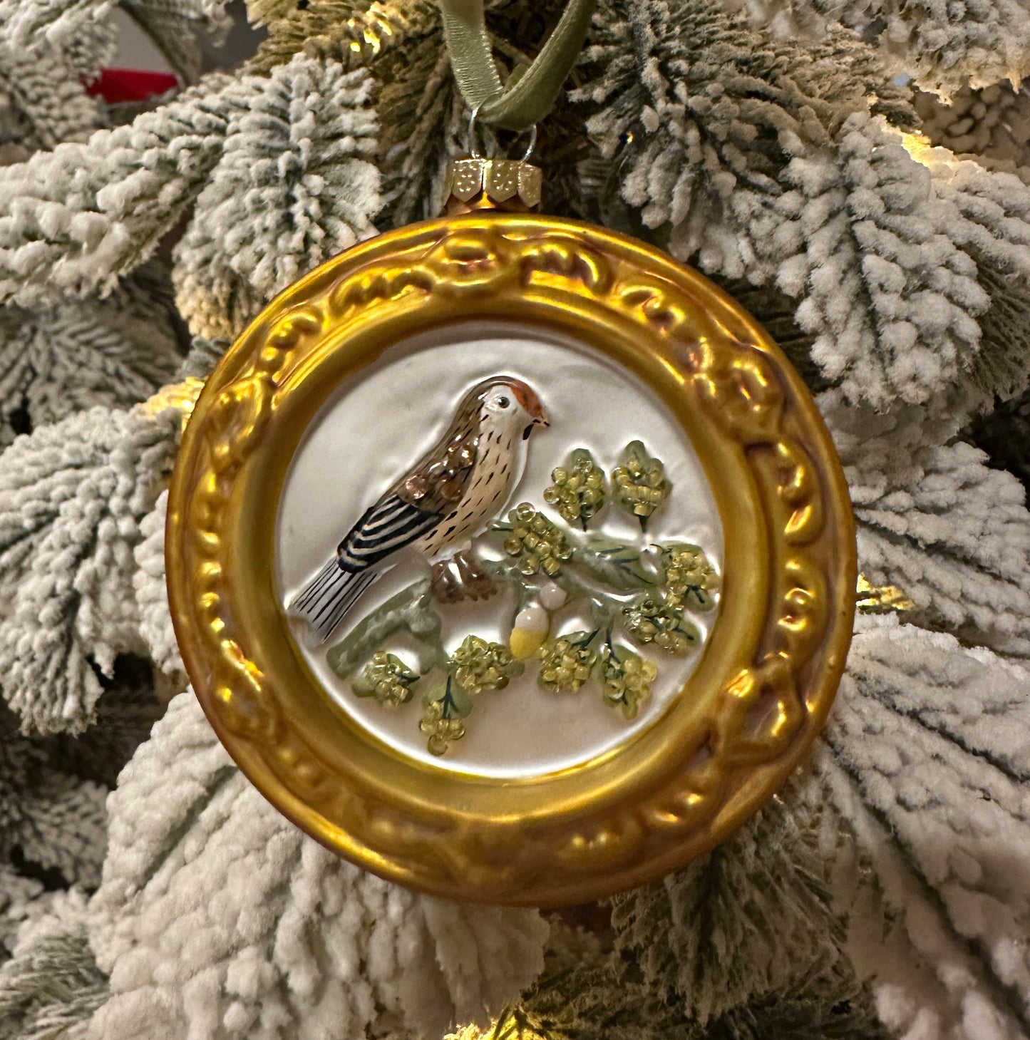 Framed Forest Bird Ornament