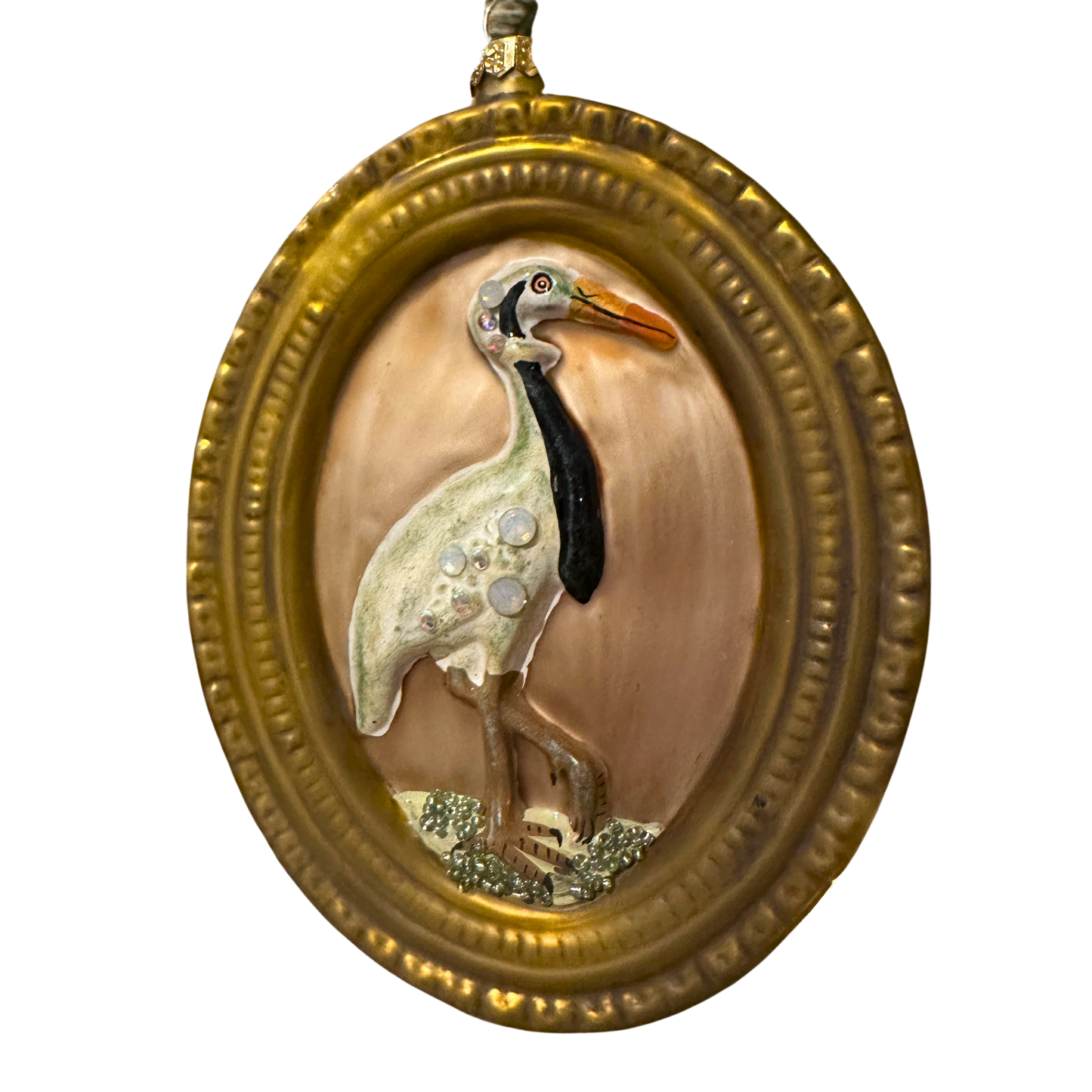 Framed Crane Ornament