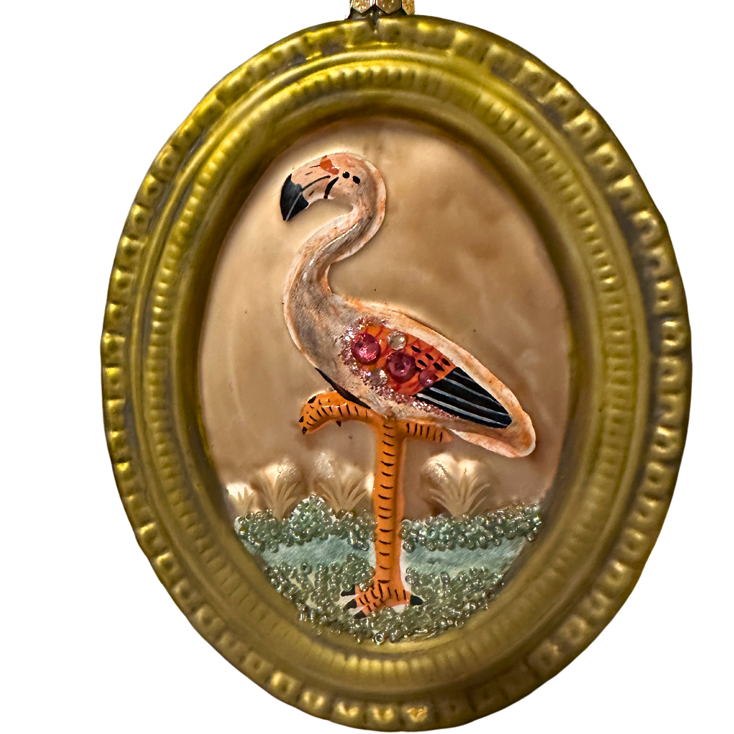 Framed Flamingo Ornament