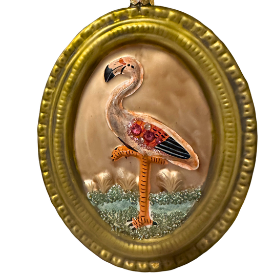 Framed Flamingo Ornament