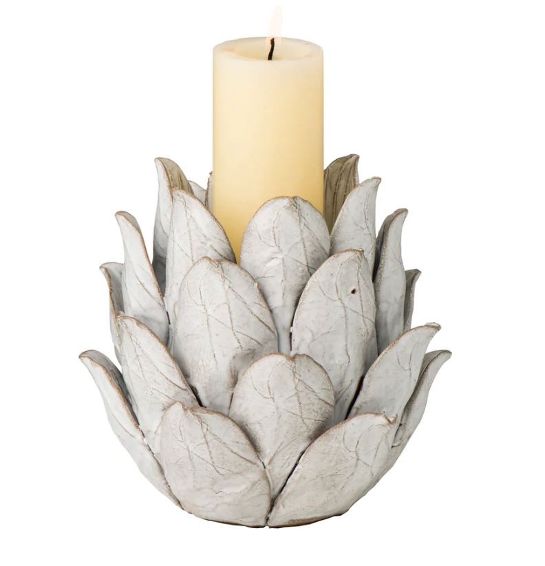 White Artichoke Candleholder