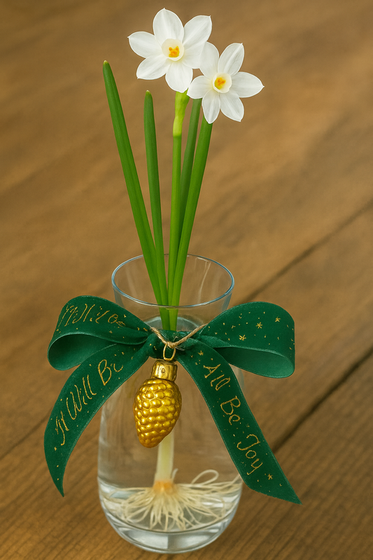 Paperwhite in Glass Forcing Vase